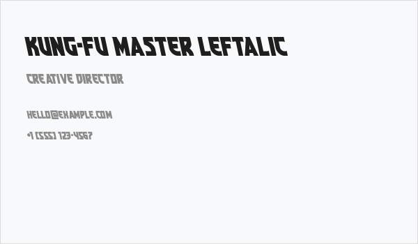 Kung-Fu Master Leftalic Business Card