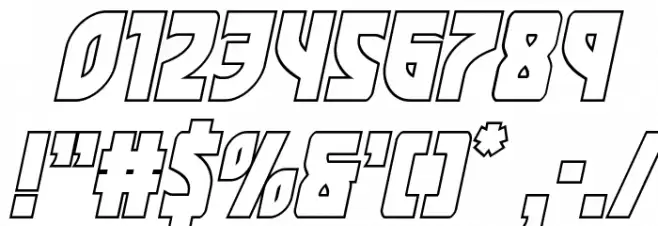 Kung-Fu Master Outline Italic Font OTHER CHARS
