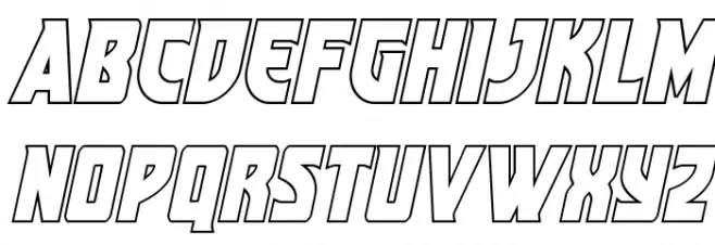 Kung-Fu Master Outline Italic Шрифта ВЕРХНИЙ