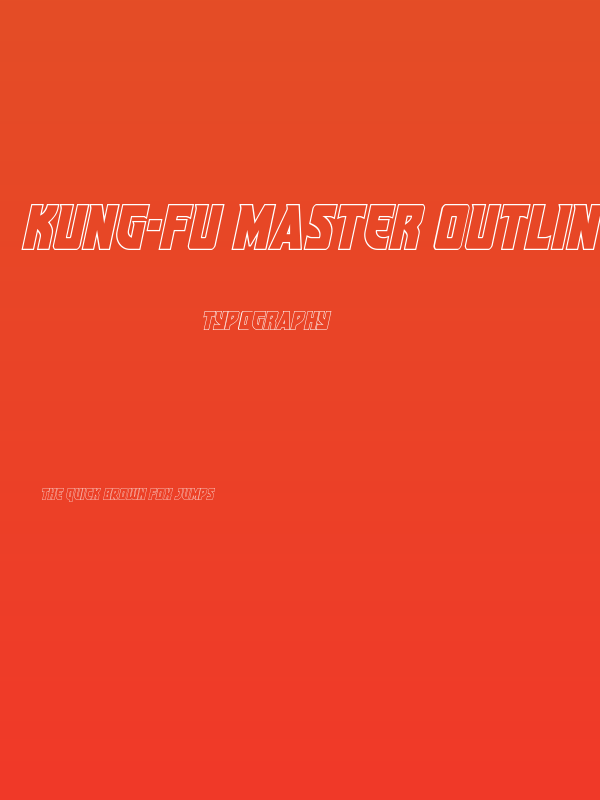 Kung-Fu Master Outline Italic Poster