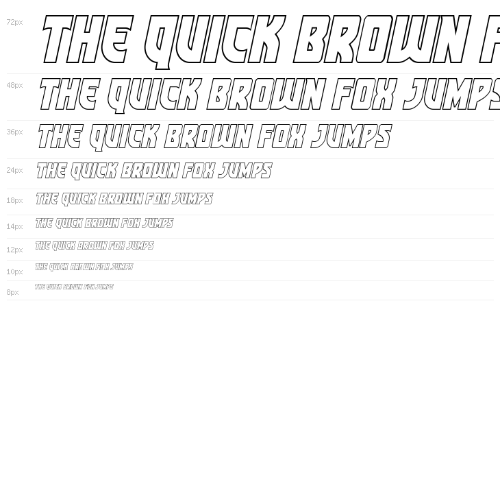 Kung-Fu Master Outline Italic Waterfall