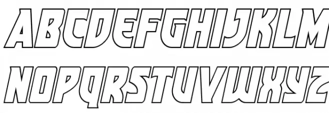 Kung-Fu Master Outline Italic फ़ॉन्ट लोअरकेस