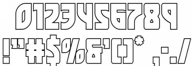 Kung-Fu Master Outline Font OTHER CHARS