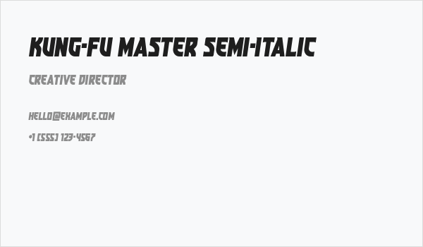 Kung-Fu Master Semi-Italic Business Card