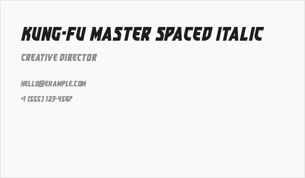 Kung-Fu Master Spaced Italic Business Card