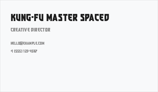 Kung-Fu Master Spaced Business Card