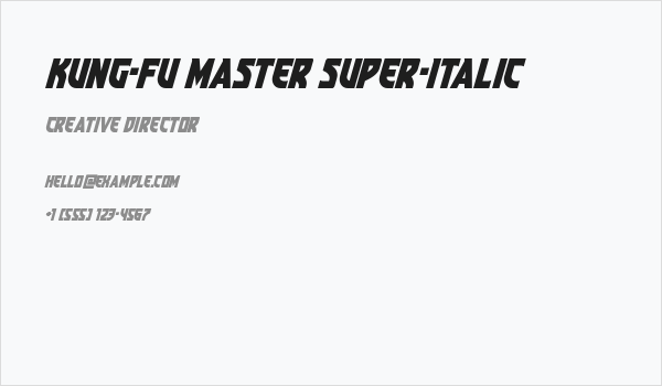 Kung-Fu Master Super-Italic Business Card