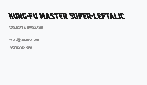 Kung-Fu Master Super-Leftalic Business Card