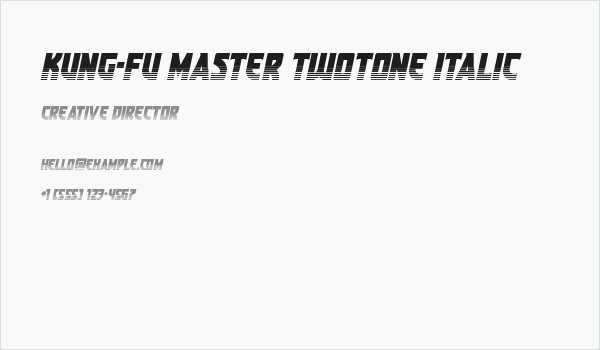 Kung-Fu Master Twotone Italic Business Card