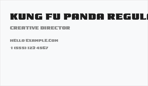 Kung Fu Panda Regular Business Card
