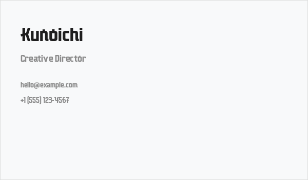 Kunoichi Business Card