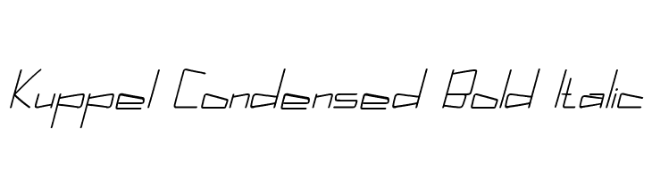 Kuppel Condensed Bold Italic Font