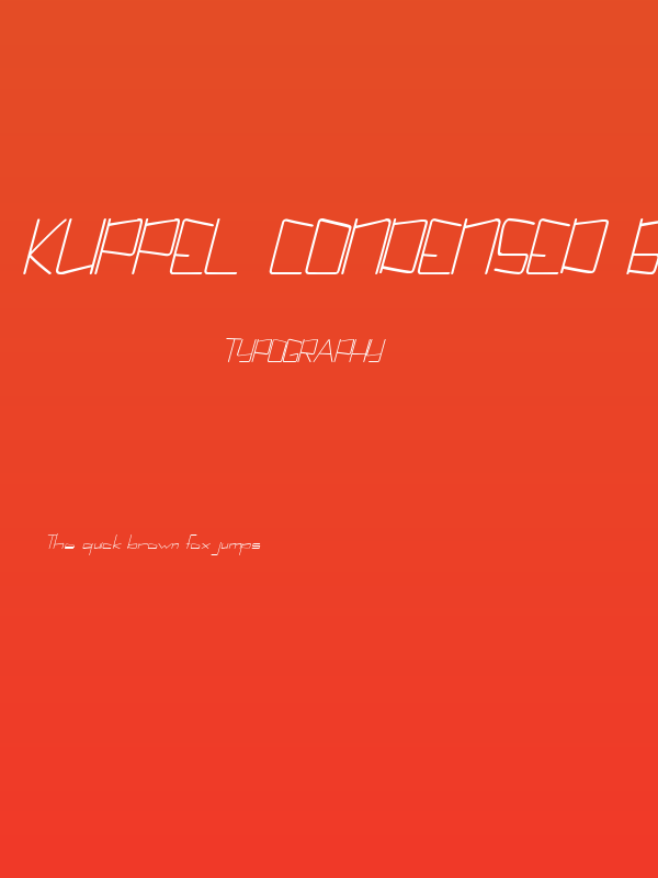 Kuppel Condensed Bold Italic Poster