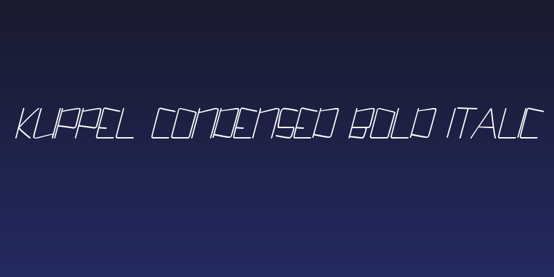 Kuppel Condensed Bold Italic Social Header
