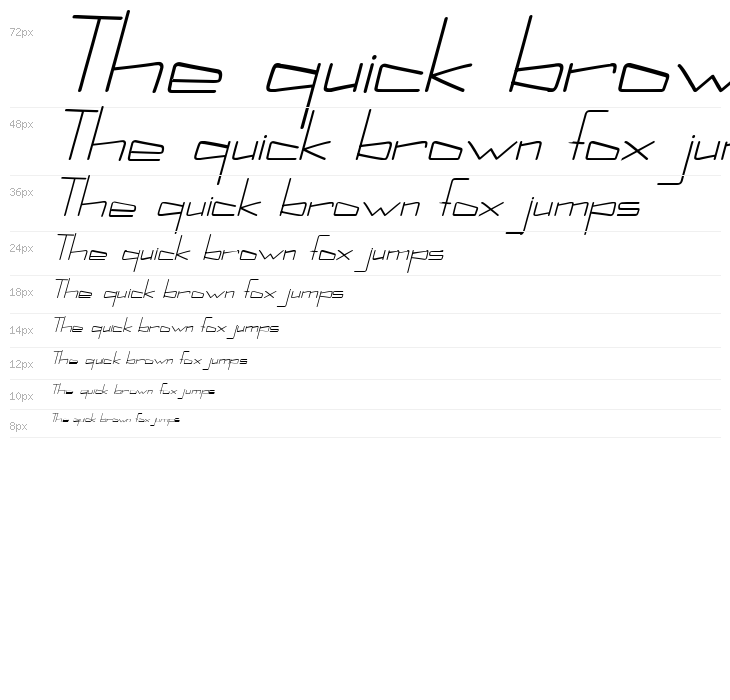 Kuppel Condensed Bold Italic Waterfall