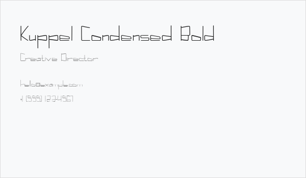 Kuppel Condensed Bold Business Card