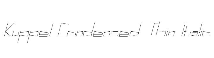 Kuppel Condensed Thin Italic Font