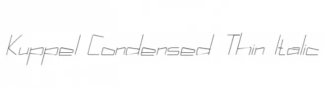 Kuppel Condensed Thin Italic  Frei Schriftart Herunterladen