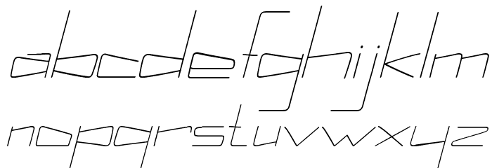 Kuppel Condensed Thin Italic Font LOWERCASE