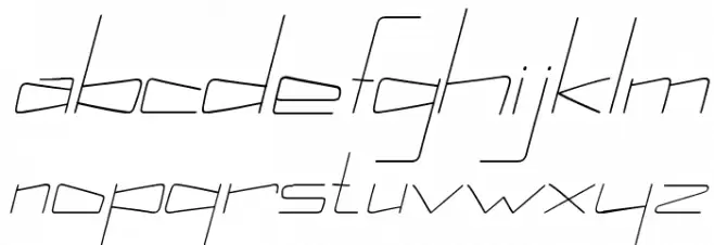 Kuppel Condensed Thin Italic Caratteri MINUSCOLO