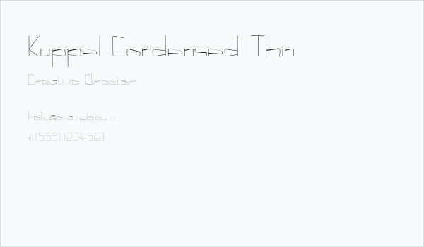 Kuppel Condensed Thin Business Card