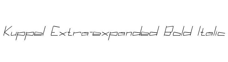 Kuppel Extra-expanded Bold Italic Font