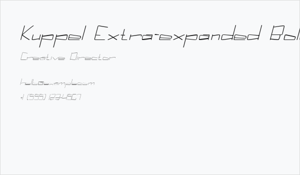 Kuppel Extra-expanded Bold Italic Business Card
