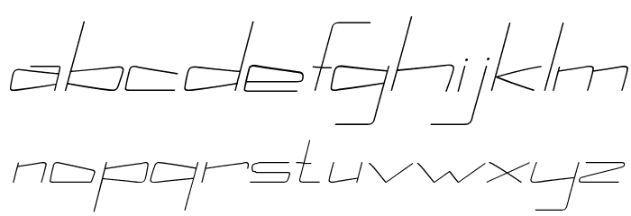 Kuppel Extra-expanded Thin Italic Font LOWERCASE