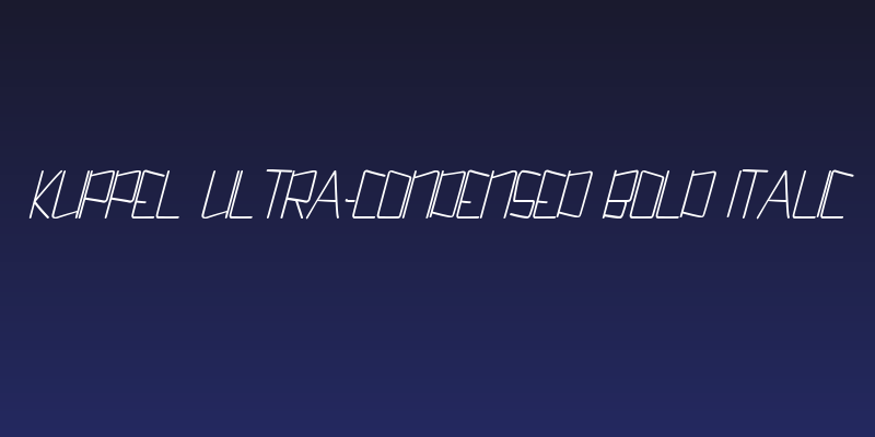 Kuppel Ultra-condensed Bold Italic Social Header