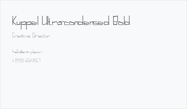 Kuppel Ultra-condensed Bold Business Card