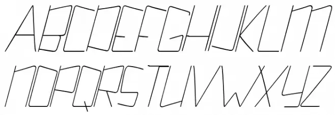 Kuppel Ultra-condensed Thin Italic フォント 大文字