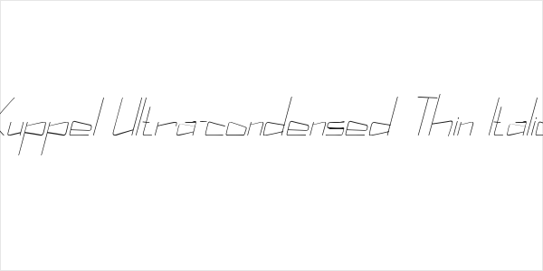 Kuppel Ultra-condensed Thin Italic Logo