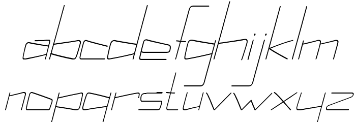 Kuppel Ultra-condensed Thin Italic Font LOWERCASE