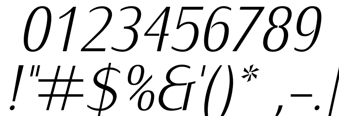 KurierCondLight-Italic Font OTHER CHARS