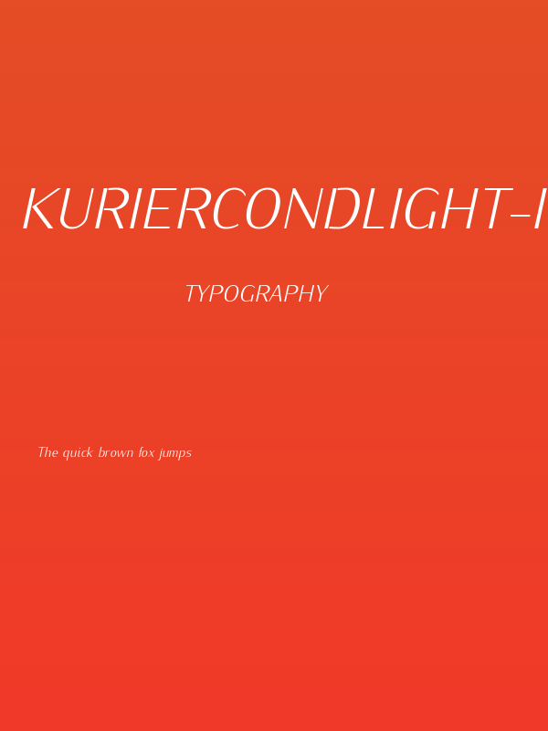 KurierCondLight-Italic Poster