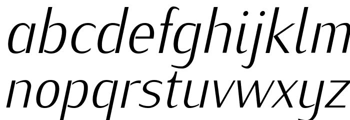 KurierCondLight-Italic Font LOWERCASE