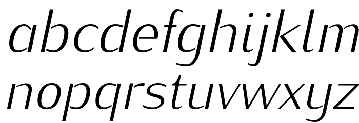 KurierLight-Italic Font LOWERCASE
