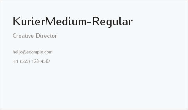 KurierMedium-Regular Business Card