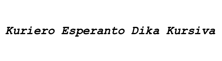 Kuriero Esperanto Dika Kursiva Font