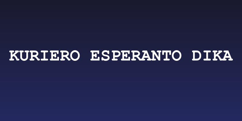 Kuriero Esperanto Dika Social Header