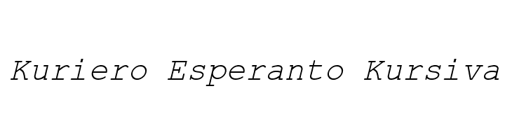 Kuriero Esperanto Kursiva Font