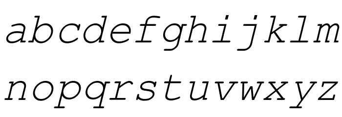 Kuriero Esperanto Kursiva Font LOWERCASE