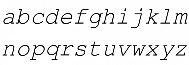 Kuriero Esperanto Kursiva 字体 小写