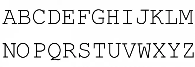 Kuriero Esperanto Normala Font UPPERCASE
