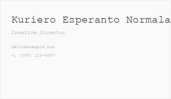 Kuriero Esperanto Normala Business Card