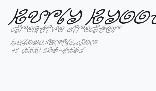 Kurly Kyoots Italic Business Card