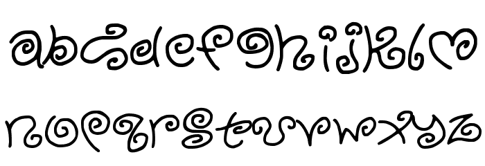 Kurly Kyoots Font LOWERCASE