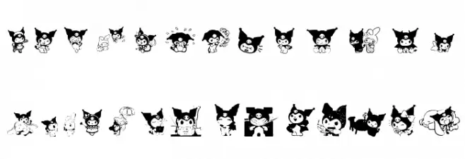 Kuromi dingbats Fonte MAIÚSCULAS