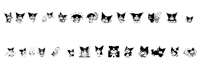 Kuromi dingbats Font LOWERCASE