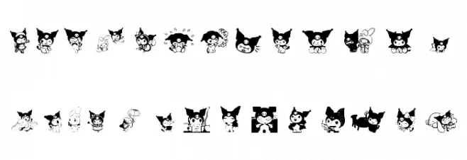 Kuromi dingbats Fuentes MINÚSCULAS